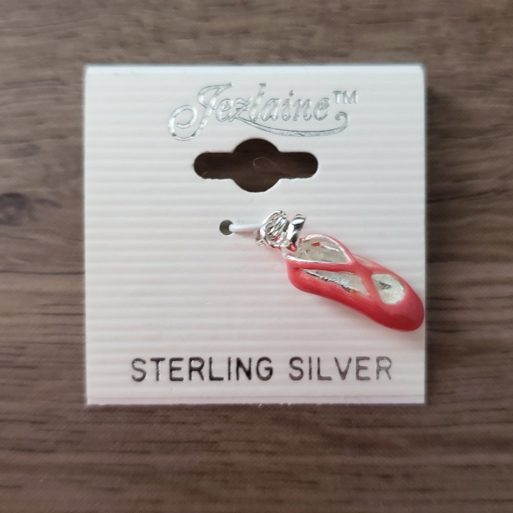 NWT Jezlaine Sterling Silver Ballet Slipper Charm